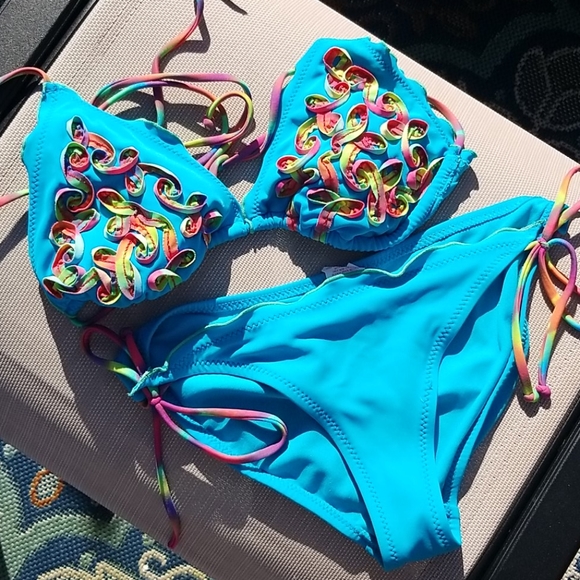 Xhilaration Other - Xhilaration Sz M Embellished Bikini Swimsuit GUC